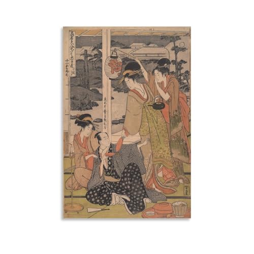 喜多川歌麿 浮世絵師 見立忠臣蔵十一だんめ 和風 ポスター ホーム装飾 パネル 壁アート 現代壁掛け 絵画 版画 芸術作品 インテリア08x12inch(20x30cm)