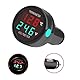 HUAZIZ 1Pcs Voltmeter Thermometer 2 in 1, Digital Anzeige Spannung Temperatur, Gauge Monitor, Tester Meter Voltmesser, DC 12V 24V (Rot + Grün)