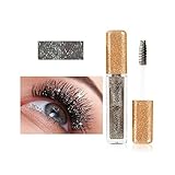 Glitter Mascara, Corleone Shimmer Sparkle Color Mascara for eyelashes, Charming Longlasting for Eye Makeup (Black)