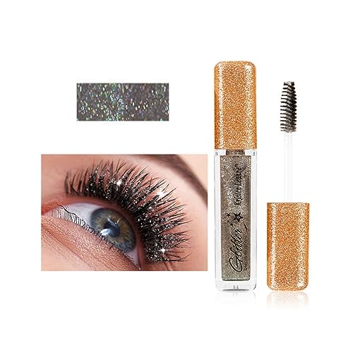 Glitter Mascara, Corleone Shimmer Sparkle Color Mascara for eyelashes, Charming Longlasting for Eye Makeup (Black)