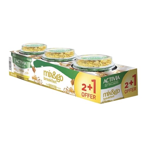 Activia Mix & Go Yoghurt Honey Oat Cereal 170g x 2+1 Free