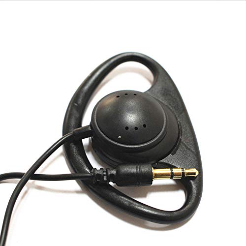 D Shape Earpiece Headset Listen Only 3.5mm Single Side Earphone Hook Earbud for Tour Guide System Receiver Tablet Laptop PC Skype YouTube MP3/4 DVD