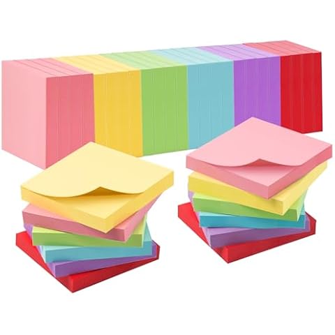 HappyHapi 36-Pads Sticky Notes 3X3 in, 100 Sheets/Pad, 6 Color Self-Stick Note Pads，3600 Sheet Notes Pad Bulk for Post Home Office School Cover