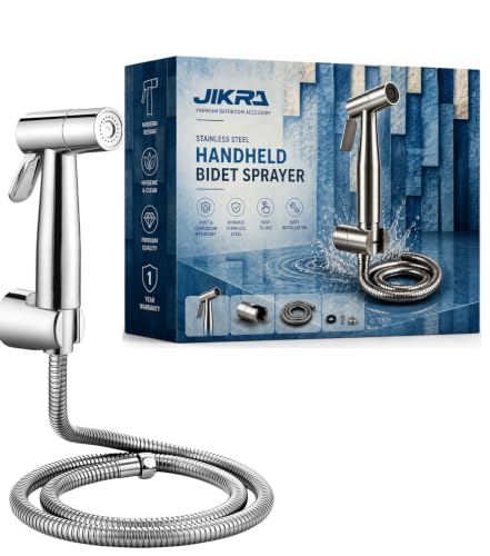 Image of Handheld Bidet Sprayer for Toilet, SS-304 Stainless Steel, Chrome Finish, with 1.5 Metre Kink-Free Hose Pipe, Leak-Proof