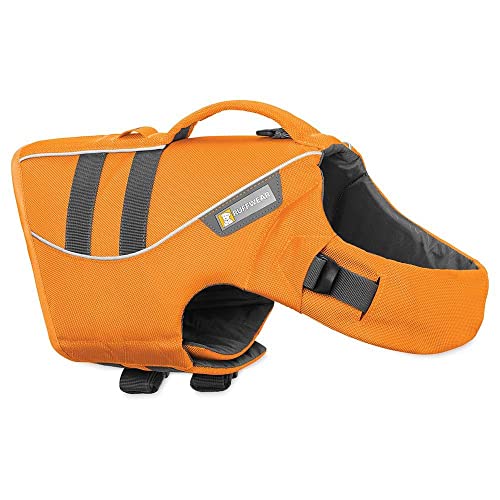 Ruffwear, Float Coat Chaleco salvavidas para perros para nadar, ajustable y reflectante, Wave Orange, mediano