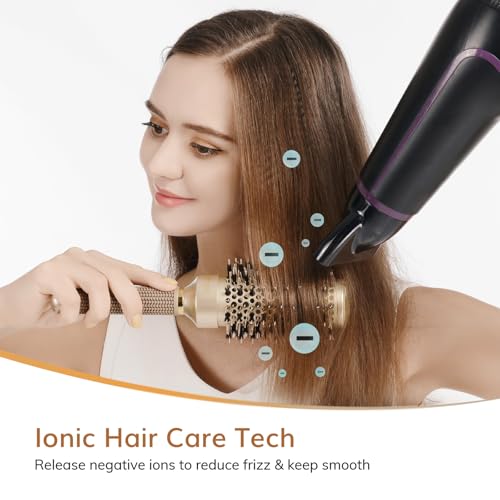 Sndyi Round Hair Brush, Nano Thermal Ceramic & Ionic Tech Hair Brush, Blow Dry Hair brush with Boar Bristles, Medium Round Brush for Blow Drying, Styling, Curling and Straightening, 43mm - Image 5