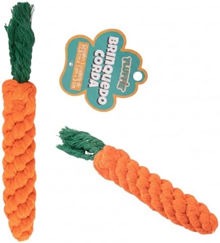Brinquedo Corda Pet de Algodão Cenoura para Cachorro Limpeza Dent...