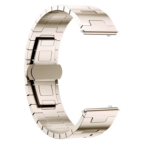 Image of ACM Watch Strap 20mm compatible with Compaq Q Watch Smartwatch | Metal Stainless Steel Belt Luxury Band