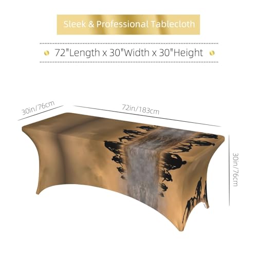 Nappe zombie 1,8m EdWal extensible élasthanne sans pli pour table rectangulaire
