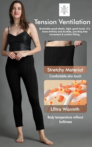 Image of Wearslim Women's Cotton Thermal Underwear Set, Thermal Sleeveless Camisole and Pant Set, Round Neck Tank Tops & Bottom Soft Warmer