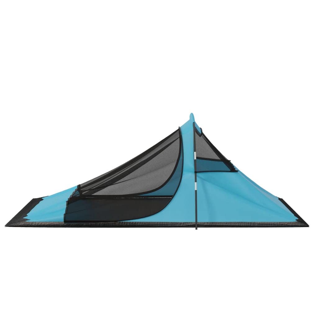 Campingzelt 317x240x100 cm Blau, leichtes Wanderzelt für 2 Personen, wasserdichtes Zelt für Camping, mit Netzfenster