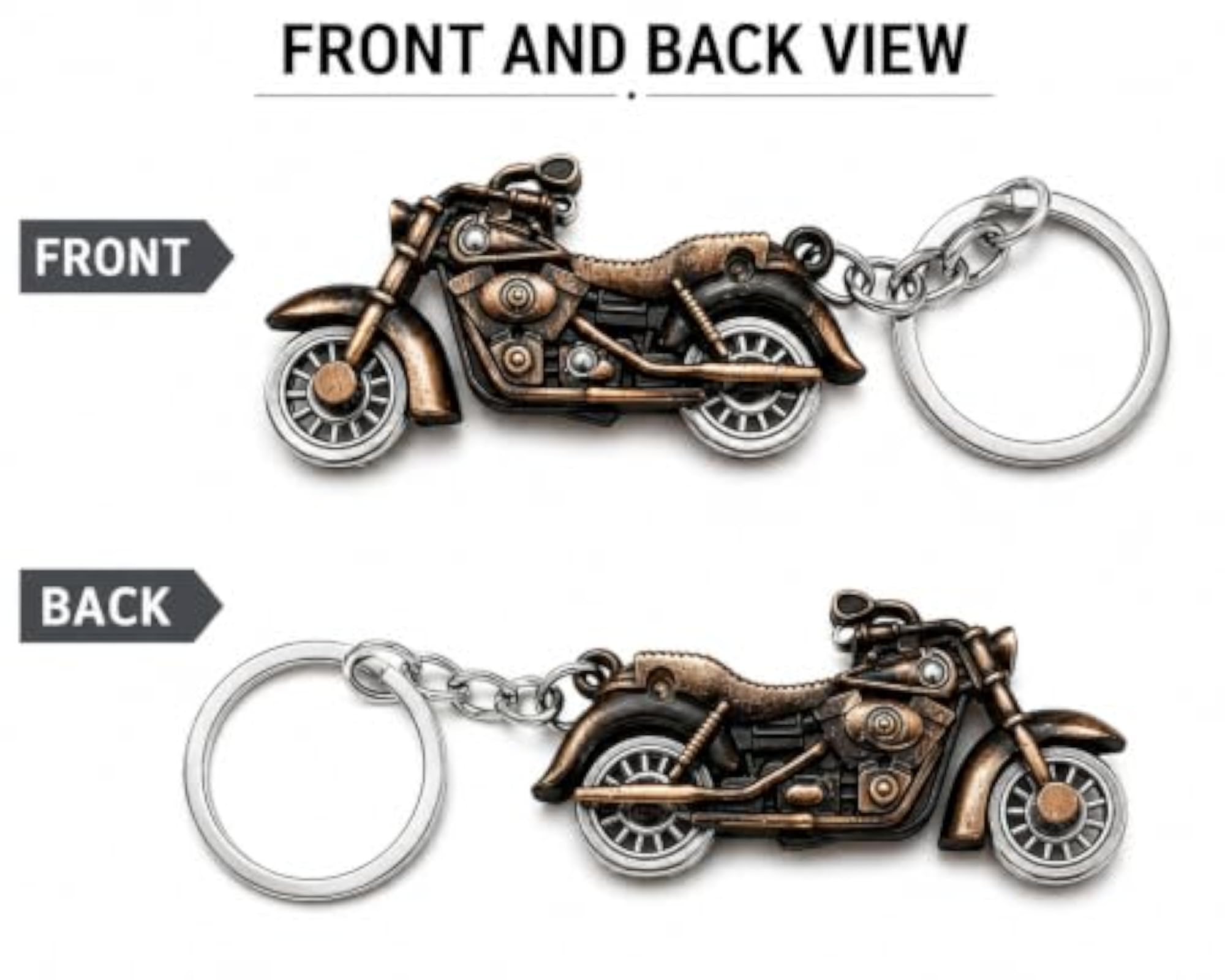 Antique Double Side Bike Shape Keychain