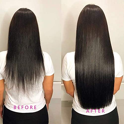 Clip In Extensions Human Hair,Lace Edge Double Weft 70G 7Pcs Human Hair Clip In Extensions 18Inch #1B Natural Black Remy Hair Clip In Hair Extensions #TOP6