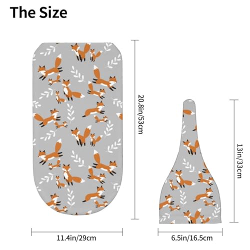 Image of Cute Foxes Leaves Gray Newborn Swaddle Blankets Hat Sets Soft Baby Receiving Blanket Swaddle Sack for Baby Shower Infant Boy Girl Gift
