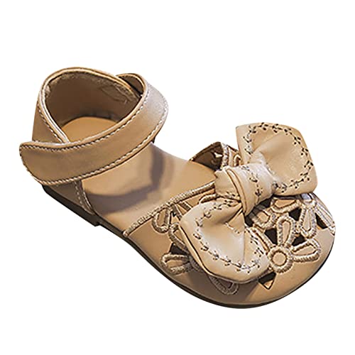 Toddler Girls Summer Wrapped Toe Bow Hollow Flower Pattern Girls Princess Shoes Daily Shoes Toddler Sandals Size 5
