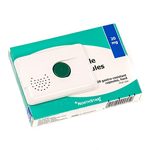 Talking Products, 20 Sekunden lang aufnehmbares sprechendes Etikett für das Medikamentenmanagement. Sehbehinderung Hilfe, die hörbare Hinweise zur Identifizierung und Einnahme von Medikamenten gibt