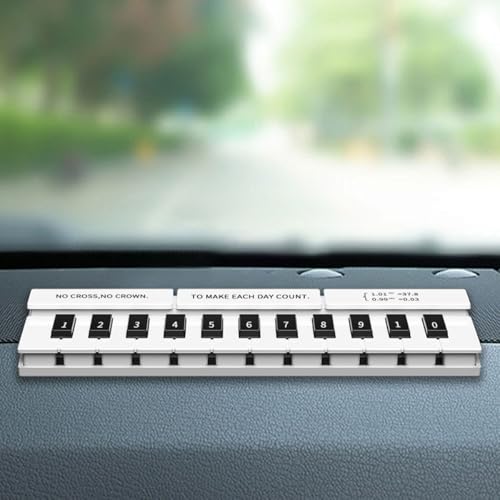 Tuxihapp Piano Keyboard Car Temporary Parking Card Plate, Luminous Hidden Notification Phone Number Display for Dashboard, Automotive Temporary Stop Sign Auto Interior Accessories (Blackwhite)