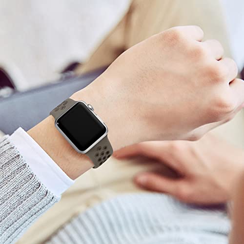 Image of Lerobo Sport Band Compatible with Apple Watch Band Ultra 49mm 45mm 44mm 42mm 41mm 40mm 38mm for Men Women,Soft Silicone Breathable Strap Sport Band for iWatch Ultra 2 SE Series 9 8 7 6 5 4 3 2 1