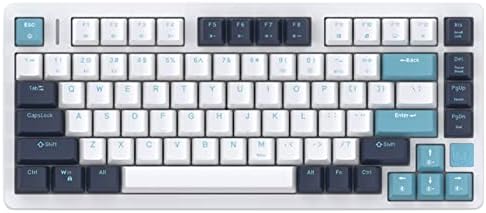 IROK FE75Pro Hot Swappable Mechanical Keyboard, Wireless TKL 75% RGB Customizable Backlit Gaming Keyboard, Bluetooth/2.4G/Wired for Windows PC Gamers- White/Blue