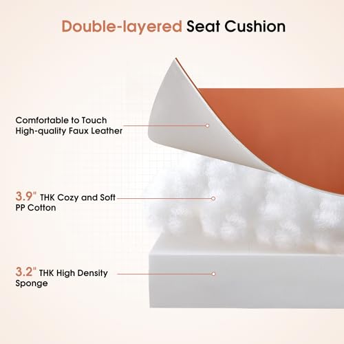 BarberPub Beauty Chair, 360° Rotating Lifting Facial Beauty Spa Chair, Adjustable Tattoo Salon Spa Esthetician Beauty Equipment 3571 (Faux Leather, Orange)