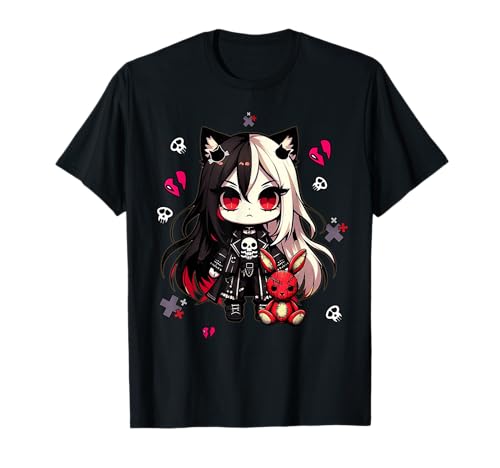Chibi Kawaii Emo Pastel Gótico Chica Japonés Espeluznante Anime Camiseta