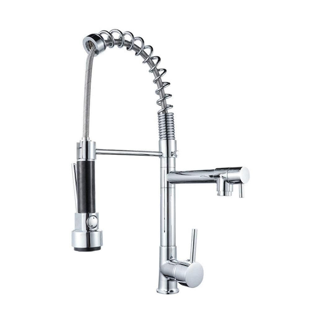 Robinet de cuisine douchette extractible eau chaude et froide en cuivre