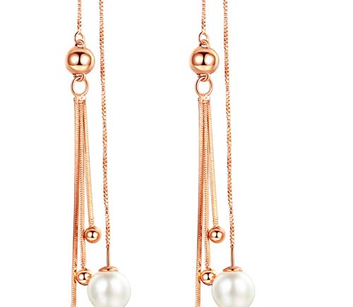 J&J Small Fresh Peas Design Mid-Length Pearl Silver Earrings
