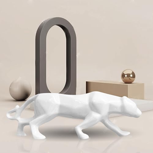 Image of Xtore Modern Geometric White Panther for Home Decor (Pack of 1, White)