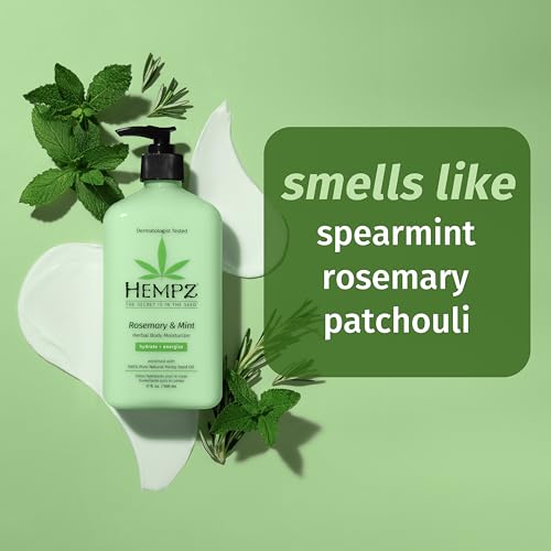 Image of HEMPZ Body Moisturizer, Rosemary & Mint 17 Oz inch Hydrating Lotion Rich with Minerals, Vitamin C, & Hempseed Oil to Nourish & Repair Extremely Dry or Sensitive Skin, for Women & Men