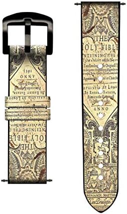 Miniatura 3 de CA0040 Bible Page Leather & Silicone Smart Watch Band Strap for Samsung Galaxy Watch Watch3, Gear S3 Models Gear S3 Frontier Gear S3 Classic Size