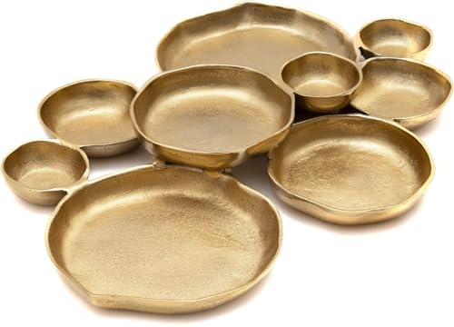 Gute GUT-KTHN-CLUS-9-BWL-IRR Cluster Decorative Bowls, Bright Gold Brass - Decoration, Snack Tray Bowl cover