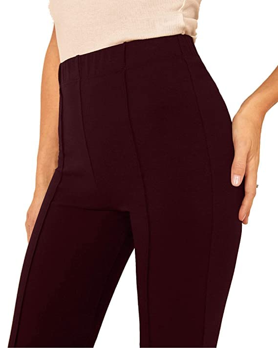 Image of Dream Beauty Fashion Women's High Waist Bell Bottom Trouser, Elastic Flared Bootcut Pants, Stretchy Parallel Leg for Casual Office Work wear