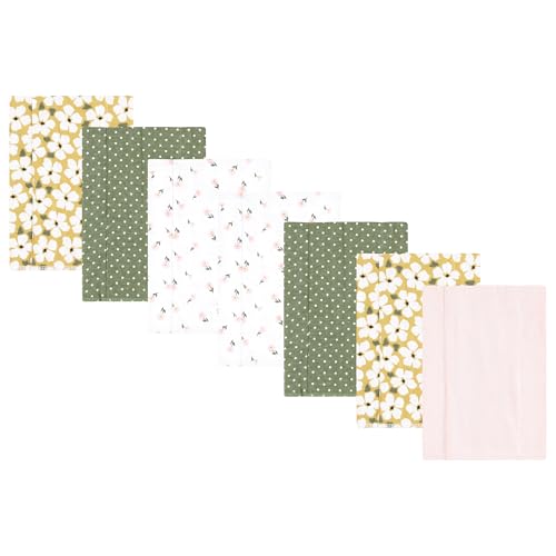 Image of Luvable Friends Hudson Baby Flannel Burp Cloths 7pk, Green Garden
