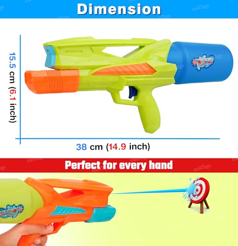 Image of Zest 4 Toyz Holi Pichkari Water Gun for Kids High Pressure Pump Action Water Gun Holi Combo 1 Pkt Holi Color and 100 Balloons for Holi Summer Celebration for Boys and Girls- Assorted