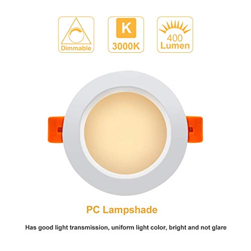 Ygs-Tech 3 Inch Led Recessed Lighting Dimmable Downlight, 5W(40W Halogen Equivalent), 3000K Warm White, Cri80, Led Ceiling Light With Led Driver (10 Pack) #TOP3