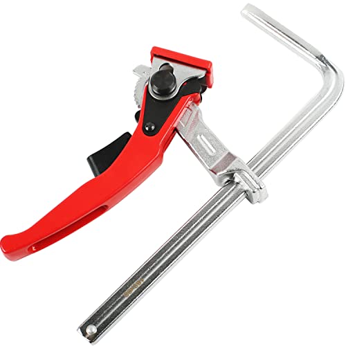 TIHOOK Serre-Joint à levier, Serre-Joint de Table Tout Acier, Capacité 160mm et Profondeur de Gorge 60mm, Serre-Joint à vis, Serre-Joint à une Main, Fixation de Rails de Guidage de Divers Fabricants Cover