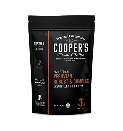 Organic Cold Brew Coffee Peru Reserve Single Origin Peruvian Coarsely Whole Bean - 1 Lb. Bag - Medium Roast #TOP28