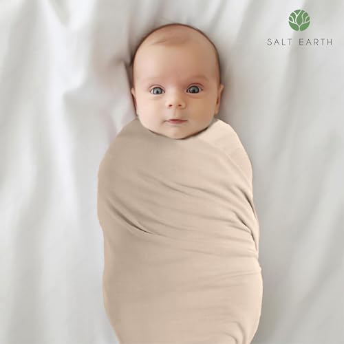 Image of Salt Earth 100% Organic Cotton GOTS Certified 2-Layered Swaddle Baby Blanket, 2 Pack,47 inchx47 inch Receiving Blankets for Swaddling,Wrap for Boy & Girl, Newborn Baby Essentials, Registry (2 Solid Colour)