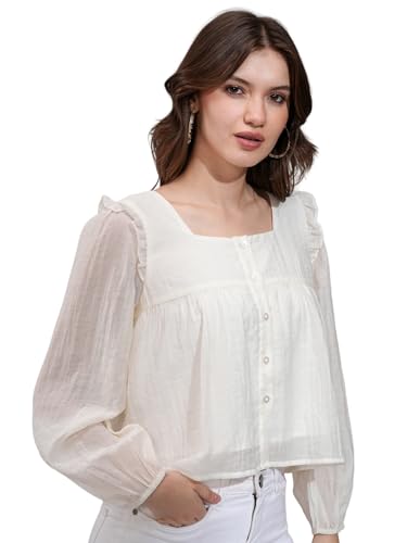 Image of Tokyo Talkies Women Viscose Blend Regular Fit Tops