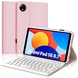 Angle de Vision Réglable: Le Clavier Sans Fil Bluetooth pour Xiaomi Redmi pad se 8.7 est détachable et facile à utiliser. Xiaomi Redmi pad se 8.7 coque pour soutenir la tablette dans trois angles de vue différents en mode paysage, Parfait pour travailler, écrire ou regarder des vidéos au bureau, à l'école, en voyage et à la maison.