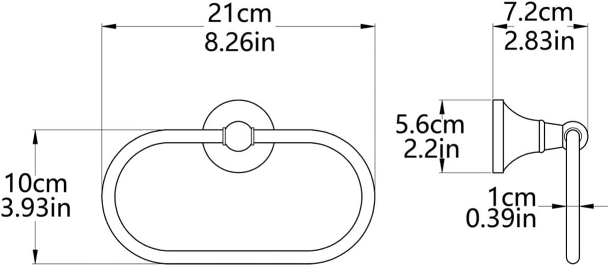Kichvoe Towel Hanger for Bathroom Wall-Mounted Towel Ring Elegant Design Durable Material Fits Any Home