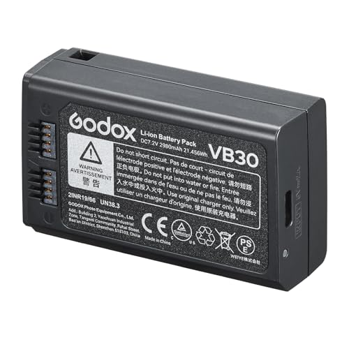 Godox VB30 Battery for V100 V1Pro V1, Battery Replacement with USB C Port for V1ProC V1ProS V1ProN V1S V1C V1N V1F V1O V1P V100C V100N V100S V860III-S V860III-C V860III-N Camera Flash Speedlite