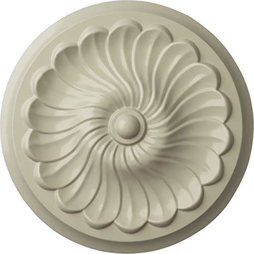 Ekena Millwork CM12FLCYF 12-1/4" x 2-1/4" Flower Spiral Ceiling Medallion, Clear Yellow