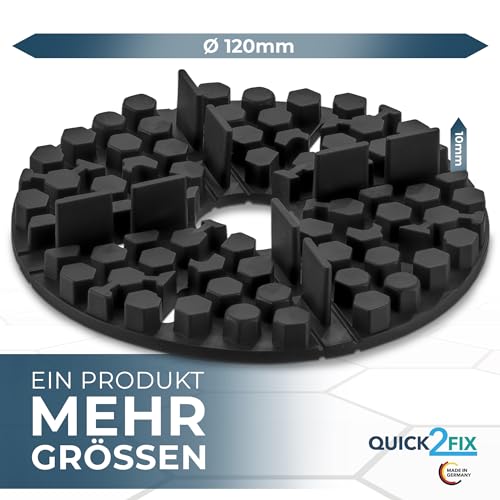 QUICK2FIX® 50 x Gummi Stelzlager - Flexibles Plattenlager - Fugenbreite 3mm x Höhe 10mm - Flexibles Stelzlager für Terrassenplatten. Gummi Plattenlager mit Fugenkreuz (3 x 10mm B x H)