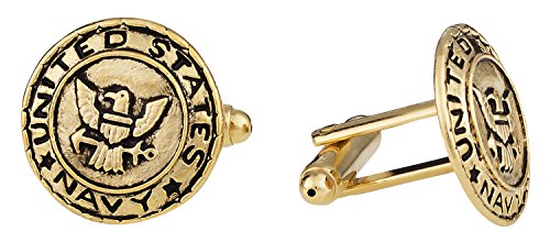 Mancuernillas US Navy Doradas para Veteranos miniatura 2