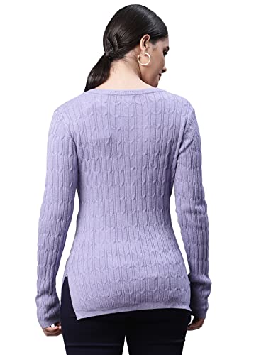 Image of Global Republic Acrylic Regular Fit V-Neck Full Sleeves Pullover for Women
