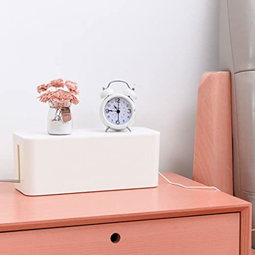 Boîte rangement câbles blanc boîte de gestion fil électrique et bloc multiprise - 6