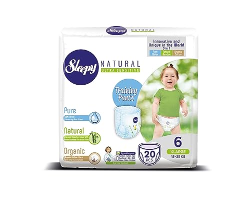 Image of SOHO | Sleepy Natural Baby Training Pants, easy pull toddler Training Underwear for Boy and Girls Strong Absorbent (Size 6 | 20 Count | Child Weight 33-55 lbs)