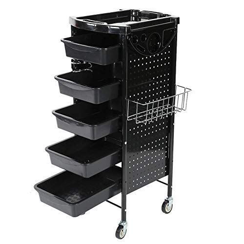 Chariot de coiffure avec 5 tiroirs pour éliminer le désordre en salon