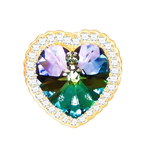 Image of Brooches For Women,14k Gold Plated Copper,Crystal Brooch,Love Brooch,Heart Brooches,Brooches Pin for Birthday, Christmas,Valentines, Wedding Parties, Anniversaries,Mother's Day